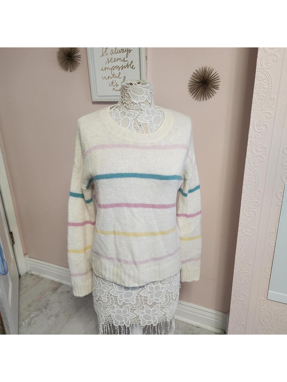 LKNW Rails white pastal stripe Sweater flawless M